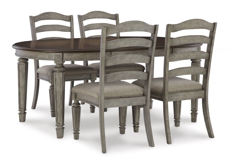 Fabric Upholstered Wooden Grey Dining Chairs - Panuara